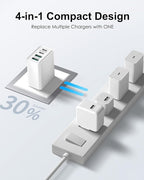 [3 Pack] USB C Charger Block, 40W 4-Port Type C Fast Charging Blocks Dual Port PD Power Adapter + QC USB Wall Charger Plug Multiport Cube USBC Brick for iPhone 17 16 15 14 13 12 11 Pro Max, Samsung