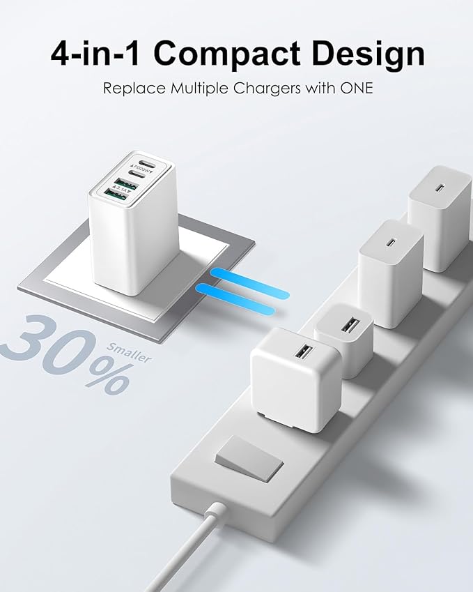 [3 Pack] USB C Charger Block, 40W 4-Port Type C Fast Charging Blocks Dual Port PD Power Adapter + QC USB Wall Charger Plug Multiport Cube USBC Brick for iPhone 17 16 15 14 13 12 11 Pro Max, Samsung