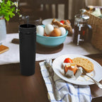 Volhoply 20oz Plastic Skinny Tumbler,Double Wall Tumblers with Lid and Straw,Reusable Travel Iced Coffee Mug,BPA Free Matte Acrylic Water Cups With Straw for Parties,DIY Gifts(Black,1 Set