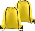 PLULON 2Pcs Drawstring Bags Bulk Yellow Drawstring Backpack String Backpack Cinch Sack Sport Gym Backpack Bags for Yoga Traveling Outdoor Sports