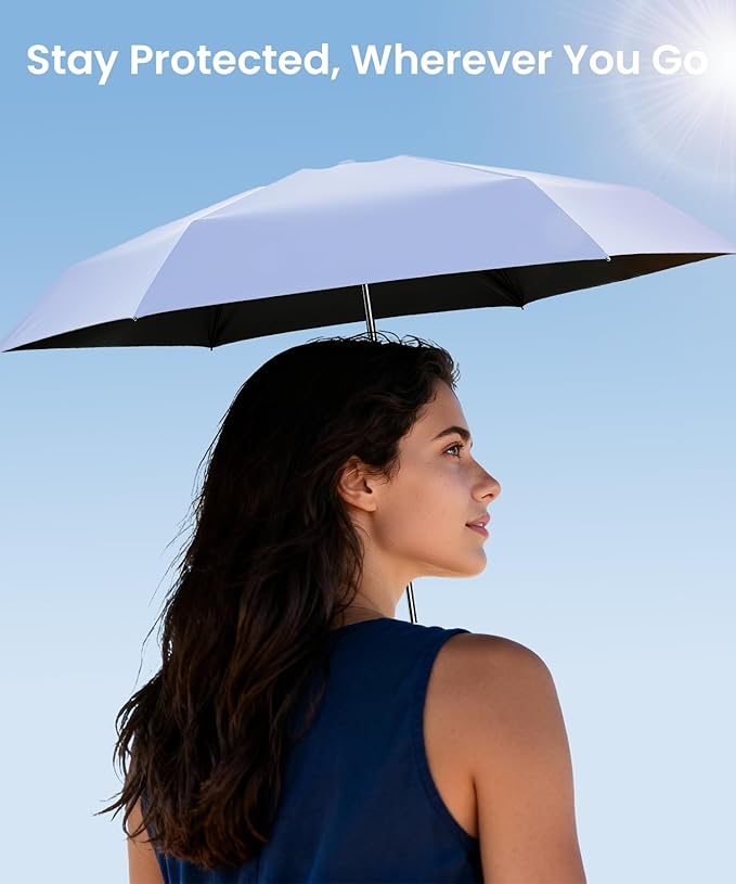 LMUGOOS 3 Pack Travel Mini Umbrella Small Compact, Portable Umbrella with UV Protection UPF 50+, Rainproof & Sunproof Folding Umbrella, Backpack & Pocket-Friendly