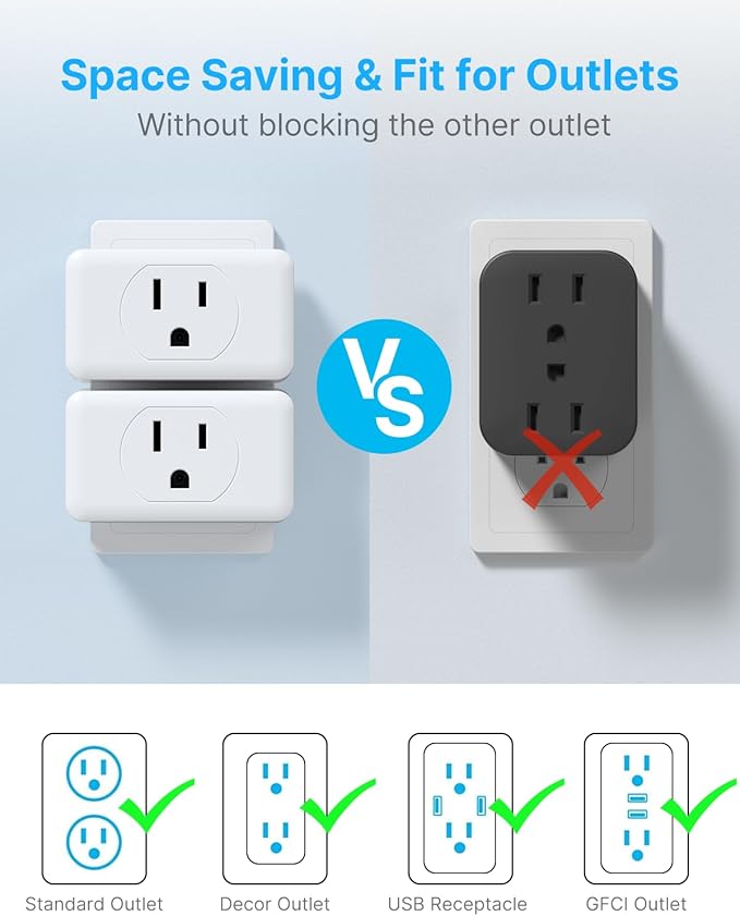Multi Plug Wall Outlet Extender 2 Pack, VINTAR Electrical Multiple Outlet Splitter, 3 Way Plug Adapter, Small Wall Expander for Home Office Dorm Cruise Ship Travel Essentials