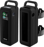 Protective Silicone Case for Anker Prime Power Bank 27,650mAh 250W - Portable with Handle & Hook Loop Strap, Anti-Slip & Shockproof Design (Black)