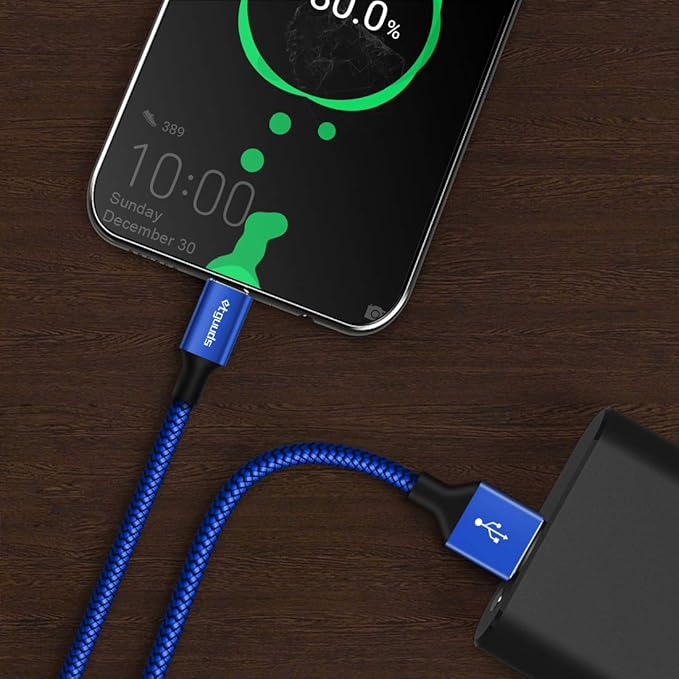 etguuds USB C Cable 15ft, Extra Long USB Type C Cable Fast Charge USB-A 2.0 to USB-C Charger Cable, Premium Nylon Braided Charging Cord - Blue