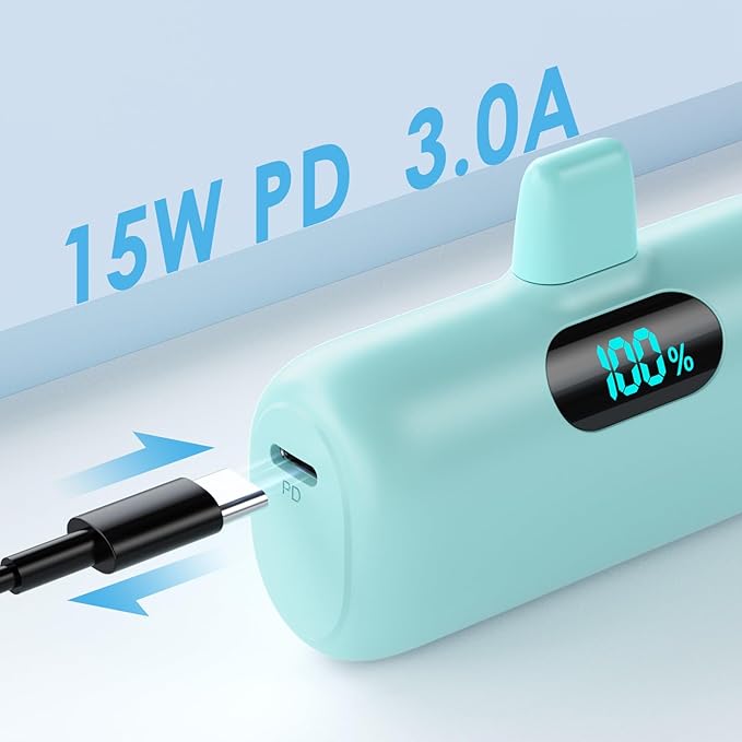Small Portable Charger for iPhone 5000mAh, PD Fast Charging Power Bank,Mini Battery Pack Portable Phone Charger Travel Essentials for iPhone 14/14 Pro Max/13/13 Pro/12 Pro/11/XS/XR/X/8/7/6/SE Series