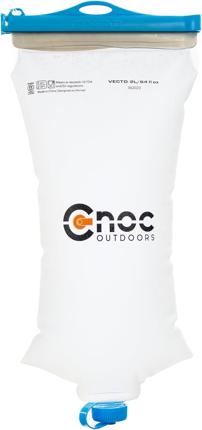 Vecto Water Collection and Filtration Bag (2L, 3L) - 28mm Neck Compatible with Popular Filters - Wide Opening for Easy Water Collection - Lightweight, Compact, Durable Tethered Cap and Slider