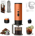 3-in-1 Portable Coffee Maker, 15 Bar Portable Espresso Machine with LED Display and 90ml Sink, Compatible with Ground Coffee & Capsules(Ns&DG) for RV, Hiking, Office, Auto-Heating, USB-C (Orange)