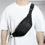 1PCS Crossbody Fanny Pack Large Capacity Waist Bag with 4-Zipper Pockets Adjustable Strap Fanny Packs Waterproof Oxford Cloth Travel Belt Bag for Outdoor Shopping Travel Men Women,Black