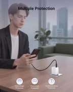 wegear USB C Fast Charging Charger, 30W Dual-Port GaN Nano Charger with Foldable Plug for iPhone 16/15 Series, iPad, Galaxy S24 Ultra and More Series, (White, 1 Pack)