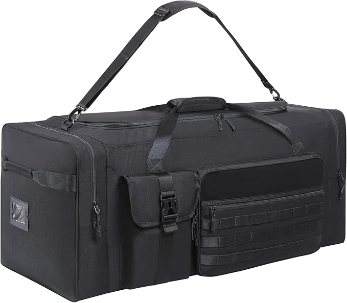 130L Extra Large 36" Heavy Duty Sports Gym and Travel Duffel Bag - Oversized Equipment Gear Bag for Basketball, Baseball, Hockey, Football, Helmets, and Pads - Durable, Giant (Black)