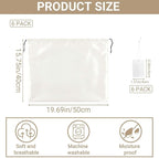 Q&J Fabric Co. 6 Pack Satin Dust Bag 15.7x19.7 inch Beige 100% Polyester Silk Bag Purse Dust Bag Shoe Bags for Closet Purse Protector Bag Dust Covers for Purses