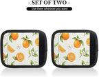 2 Pack Luggage Handle Wrap with Travel Tags - Non-Slip Protective Cover Soft Handle Grips Covers for Suitcase(Orange Flowers)