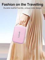 Luxtude Electronic Organizer Travel Case, Portable Tech Organizers, Hard Charger Organizer, Travel Cable Organizers, Tech Bag (Single-Layer, Pink, Small)