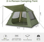 VINGLI Inflatable Camping Tent, All-Weather Inflatable Hot Tents with Stove Jack, Blow Up Tent for Camping with Mesh Doors & Windows, Inflatable Air Tents for Camping Adult