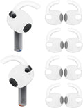4 Pairs Galaxy Buds3 Ear Hook Cover Grip Tip Anti Slip Wing Accessories Compatible with Samsung Galaxy Buds 3,White 804w4