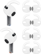 4 Pairs Galaxy Buds3 Ear Hook Cover Grip Tip Anti Slip Wing Accessories Compatible with Samsung Galaxy Buds 3,White 804w4
