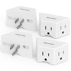 BEONDON 4-Pack Wall Outlet Extender, Small Multi Plug Wall Outlet, 3 Way Angled Outlet Splitter, Cruise Ship Essentials, 3 Prong Grounded Outlet Expander for House, Hotel, Dorm, Hostel