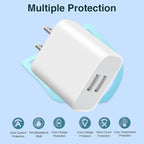 USB Wall Charger,5 Pack Dual Port Plug Adapter for Wall Outlet Charging Block,USB Power Adapter for iPhone 14/13/12/11 Pro/Pro Max,XS/XR/X,Galaxy,Pixel, Moto and Android Phones (Off-White)
