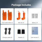 Retevis RT22 Rechargeable Walkie Talkies, Long Range Two Way Radio for Adults, Portable Handheld Radio, Voice Activated, Emergency Alarm, Upgraded Type-C Charing, Outdoor Hiking Travel(4 Pack, Orange)