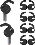 4 Pairs Galaxy Buds3 Ear Hook Cover Grip Tip Anti Slip Wing Accessories Compatible with Samsung Galaxy Buds 3, Black 804b4