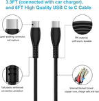 for Samsung S26+ S26 Plus Ultra, Fast Car Phone Charger Adapter Vehicle Auto Automobile Plug for Galaxy S26 S25 FE S25+ S24 S23 S22 S21 S20, A17 A56 A36 A26 A16, USB C Car Charging 3FT/6FT Cable Cord