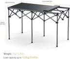 Anbte Heavy-Duty Camping Table, 48” x 23.6” Large Roll Up Camping Table for 6-8 People Support 264lbs with Carry Bag, Waterproof, Portable, for Backyard BBQ Tailgating Picnic Party Indoor, Black