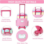 VASCHY Kids Luggage for Girls, Cute Rolling Travel Carry on Suitcase for Toddlers/Children with Wheels 18inch Unicorn