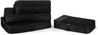 Amazon Essentials 4-Piece Packing Cubes Travel Accessories Set, Luggage Organizer with Double Zipper, Mesh Top, Space-Saving Design, Webbing Handle, 2 Medium/2 Large, Black (Previously Amazon Basics)