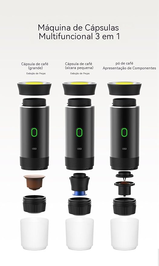 Wireless Portable Electric Coffee Maker with USB-C, Self-Heating, Rechargeable Espresso Coffee Machine for Travel, Camping, RV,Home,Office (green)