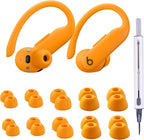 10 Pairs for Beats Powerbeats Pro 2 Ear Tips with Cleaning Kit, Non-Slip Soft Silicone Fit in Case Beats Earbuds Replacement Tips for Beats Powerbeats Pro 2 - Electric Orange