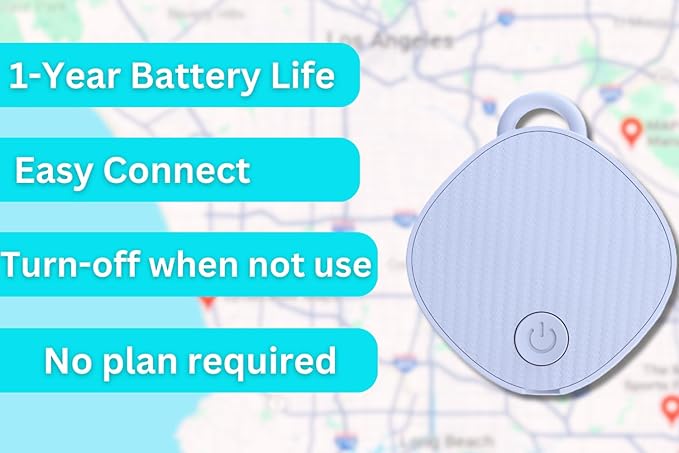 Unlimited Range GPS Tracking Device Item Locator for Car, Purse, Pet, Key Work with Apple Findmy No 3rd App Needed (White)