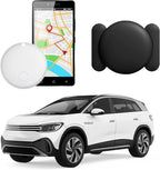 GPS Tracker for Vehicles,GPS Car Tracker with Magnetic Case,Work with Google Find My(Android Only),Real-time Global Coverage Car Locator for Truck,No Subscription&Monthly Fee/No SIM Card-White