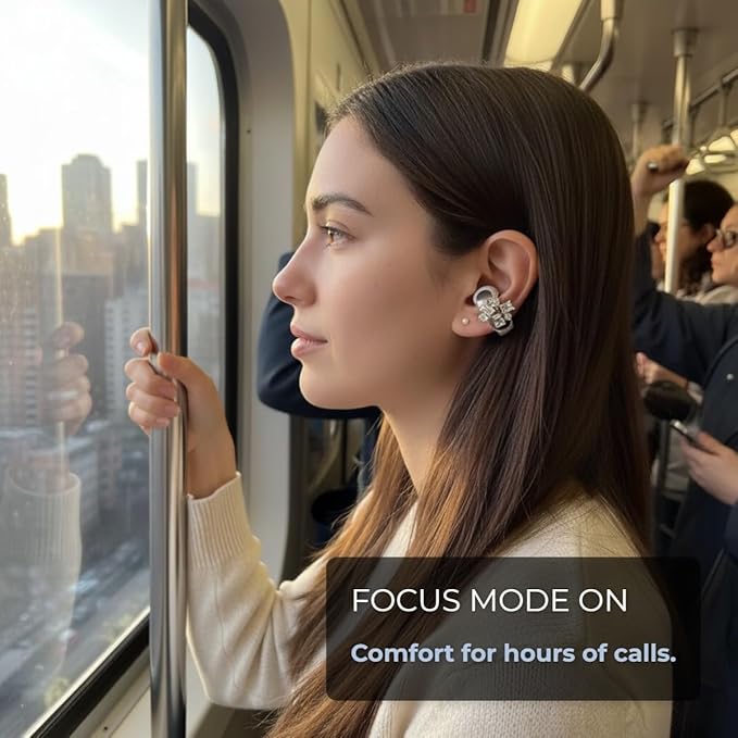 Clip on Earbuds Open Ear Accessories for Bose Ultra Open Earbuds - Lightweight Clip-On Decor for Wireless Earbuds (Headphones not Included) (Square Diamond (Silver))
