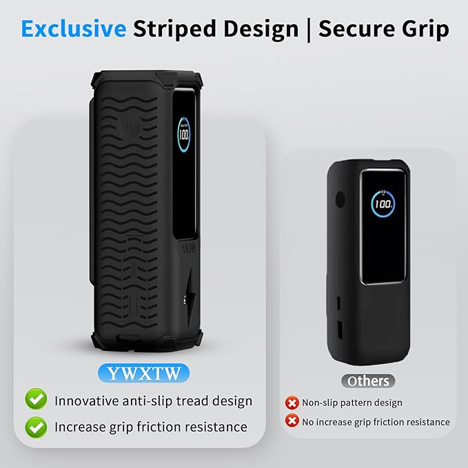 YWXTW Silicone Case for Anker Laptop Power Bank (25,000mAh/165W) - Shockproof Drop-Resistant, Built-in Cable Storage | Non-Slip Grip, Hidden Dust Plug Protective Cover for Anker Power Bank 165w
