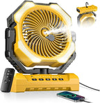 Misting Fan, Portable Camping Fans with 9oz Water Tank, 24000mAh Rechargeable Fan with 4 Speed, Battery Powered Fans with 120H Cooling, Last 5H Mists, 2 Mist Modes, Light, Outside/Summer Essential