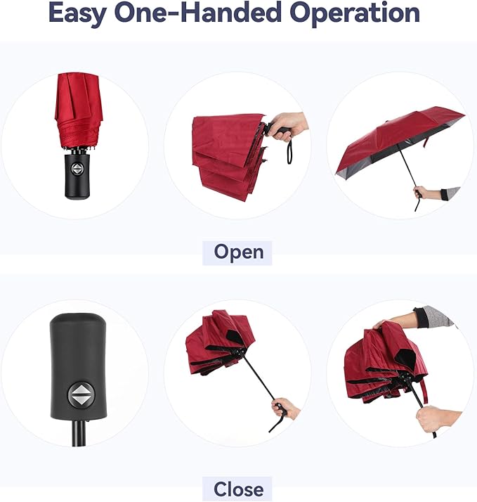 6 Pcs Travel Compact Umbrella, Automatic Open and Close Umbrella, Windproof Travel Rain Umbrellas, Folding and Portable Umbrellas for Men and Women