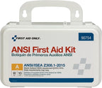 First Aid Only 90754 Bulk ANSI A 10-Person Emergency First Aid Kit for Home, Work, and Travel, 71 Pieces