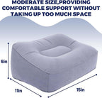 Inflatable Foot Rest Pillow for Air Travel, Airplane Foot Rest Pillow, Adjustable Height Leg Pillow Airplane Bed for Kids Toddler Suitable for Plane, Car, Train (Gray) 2count