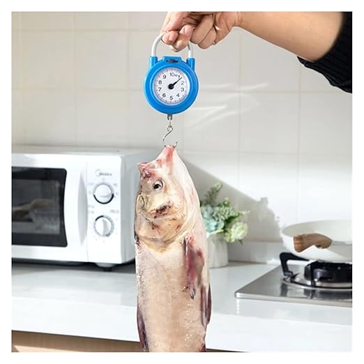 Luggage Weight Scale, 10kg Portable Mechanical Hanging/Fish/Luggage/Kitchen with Hanging Hook Household Multipurpose Scale,for Travel(Yellow)