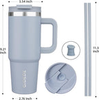 BJPKPK Tumbler With Handle 30 oz Stainless Steel Insulated Tumbler With Lid And Straw For Water Or Ice Coffee,Modern Blue