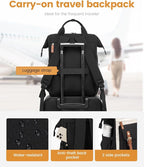 LOVEVOOK Extra Large Travel Laptop Backpack for Women, 18 Inch Work Backpack Purse, Teacher Business Computer Bag Weekender Backpack with Luggage Strap, Doctor Nurse Bags College Bookbag