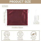 Q&J Fabric Co. 6 Pack Satin Dust Bags for Purses and Handbags - Purse Storage Organizer with Drawstring, Dustproof Travel Storage Pouches for Handbags, Shoes, Boots & Clothes (15.7"x19.7", Burgundy)