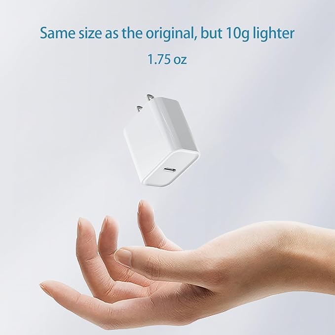 Phone Charger，4 Pack USB C Charger Block，20W Type C Fast Wall Charge Power Adapter for i Phone 17/16/15/14/13/12/11/X/8/Xs Max/XR/S25/S24 and More