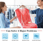 BEISHIDA 20PCS 60 Inch Plastic Garment Bag-Plastic Clear Dry Cleaner Laundry Bags for Clothes Cover, Hanging Clothes Storage for Long Dresses Skirt Coat Suit Shirt Jacket