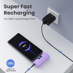 [2-Pack]Portable Charger for iPhone 16/15 Series,5200mAh PD USB C Power Bank Built-in USB-C Connector,Battery Pack Compatible with iPhone 16/16 Plus/16 Pro/16 Pro Max/15 Series,Android (Pink+Purple)