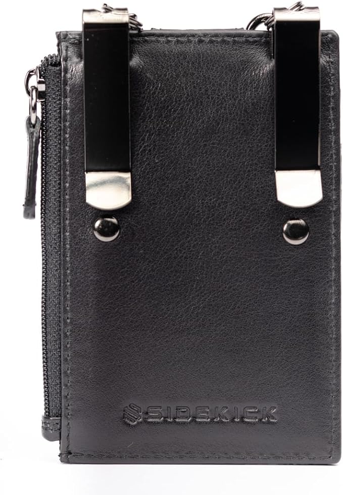 RFID Blocking Boot Wallet with Security Chain & Zipper Lock – Genuine Leather Wallets for Men, Travel Wallets Women, Minimalist Leather Card Holder