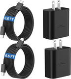 45W Super Fast Charger USB C Android Phone Type C Charger Fast Charging Block with 6.6FT Cord for Samsung Galaxy S26/S26 Ultra/S26+/S25 Ultra/S25/S24 Ultra/S24/S23 Ultra/S22/S21/S20/Note 10, Black