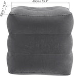 PATIKIL Travel Foot Rest Pillow, Inflatable Foot Rest Mat Adjustable 3 Layers Height Sleep Flights Leg Pillow for Airplane Train Office, Gray