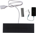 Solar Phone Panel Charger – Portable USB Battery Bank, 3W Solar-Powered Fast Charging Panel | Renewable Energy Charger | Compact Mobile Laptop Camera, Lightweight Outdoor Travel Camping Device