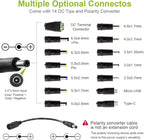 Universal Power Supply 3V~36V 4A 144W Adjustable Variable 3V 5V 6V 9V 12V 15V 18V 20V 24V 30V 36V Switching AC/DC Adapter Charger, 100V-240V AC to DC Converter with 14 Tips, Polarity Converter